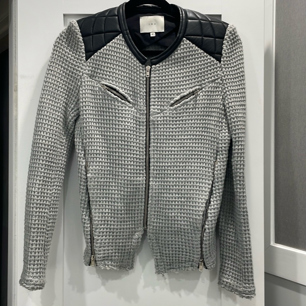IRO grey knit cropped jacket